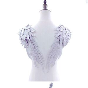 Lace Motif Sew On Angel
Wing Neckline Lace Trim Applique
Embroidery Angel Wing
